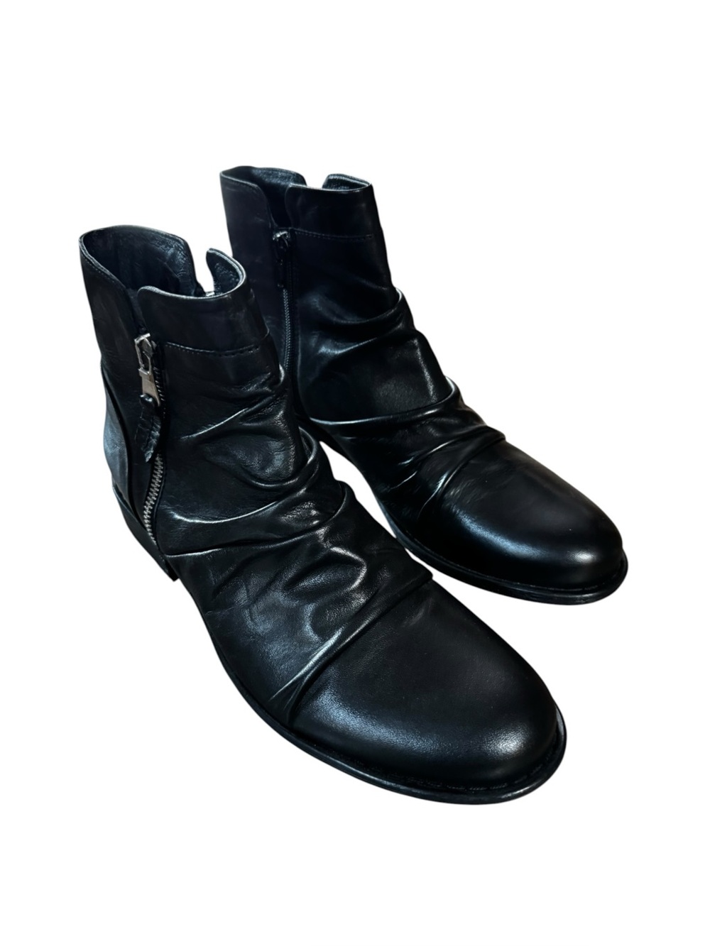 Women’s Miz Mooz Size 40 (US 9-9.5) Black Lucy Side Zip Heeled Boots/Booties